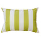 Keo Outdoor Lumbar Pillow | Wide Lime Green & White Stripes | 14x20