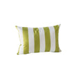 Keo Outdoor Lumbar Pillow | Wide Lime Green & White Stripes | 14x20