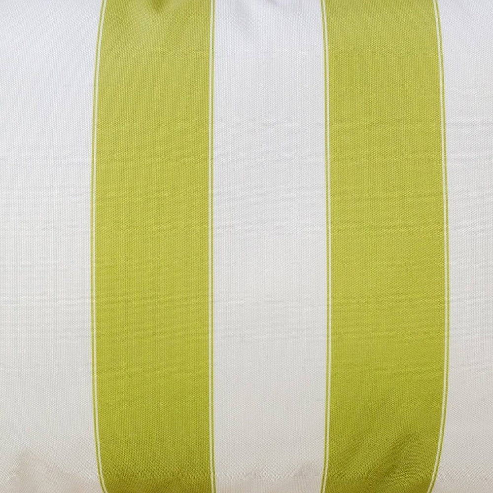 Keo Outdoor Lumbar Pillow | Wide Lime Green & White Stripes | 14x20