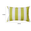 Keo Outdoor Lumbar Pillow | Wide Lime Green & White Stripes | 14x20