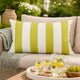 Keo Outdoor Lumbar Pillow | Wide Lime Green & White Stripes | 14x20