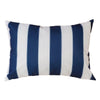 Keo Outdoor Lumbar Pillow | Navy Blue & White Horizontal Stripes | 14x20
