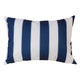 Keo Outdoor Lumbar Pillow | Navy Blue & White Horizontal Stripes | 14x20