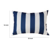 Keo Outdoor Lumbar Pillow | Navy Blue & White Horizontal Stripes | 14x20