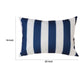 Keo Outdoor Lumbar Pillow | Navy Blue & White Horizontal Stripes | 14x20