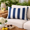Keo Outdoor Lumbar Pillow | Navy Blue & White Horizontal Stripes | 14x20