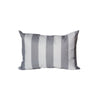 Keo Outdoor Lumbar Pillow | Wide Silver & White Horizontal Stripes | 14x20