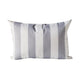 Keo Outdoor Lumbar Pillow | Wide Silver & White Horizontal Stripes | 14x20