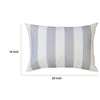 Keo Outdoor Lumbar Pillow | Wide Silver & White Horizontal Stripes | 14x20