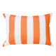 Keo Outdoor Lumbar Pillow | Wide Orange & White Horizontal Stripes | 14x20