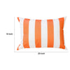 Keo Outdoor Lumbar Pillow | Wide Orange & White Horizontal Stripes | 14x20