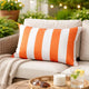 Keo Outdoor Lumbar Pillow | Wide Orange & White Horizontal Stripes | 14x20