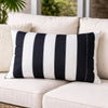 Keo Outdoor Lumbar Pillow | Wide Black & White Horizontal Stripes | 14x20