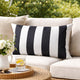 Keo Outdoor Lumbar Pillow | Wide Black & White Horizontal Stripes | 14x20