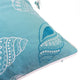 Meo Throw Pillow | Embroidered Seashell Pattern Blue Velvet | 20" Square