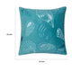Meo Throw Pillow | Embroidered Seashell Pattern Blue Velvet | 20" Square