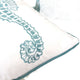 Meo Throw Pillow | Embroidered Seahorse | White Blue Velvet | 20" Square