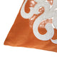 Dery Throw Pillow | Vintage Vine Accented Orange Velvet | 20" Square
