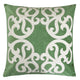 Dery Throw Pillow | Vintage Vine Accented Green Velvet | 20" Square