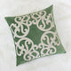 Dery Throw Pillow | Vintage Vine Accented Green Velvet | 20" Square