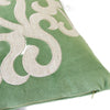 Dery Throw Pillow | Vintage Vine Accented Green Velvet | 20" Square