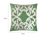 Dery Throw Pillow | Vintage Vine Accented Green Velvet | 20" Square