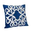 Dery Throw Pillow | Vintage Vine Accented Indigo Velvet | 20" Square