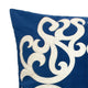 Dery Throw Pillow | Vintage Vine Accented Indigo Velvet | 20" Square