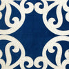 Dery Throw Pillow | Vintage Vine Accented Indigo Velvet | 20" Square