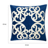 Dery Throw Pillow | Vintage Vine Accented Indigo Velvet | 20" Square
