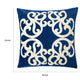 Dery Throw Pillow | Vintage Vine Accented Indigo Velvet | 20" Square