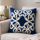 Dery Throw Pillow | Vintage Vine Accented Indigo Velvet | 20" Square