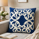 Dery Throw Pillow | Vintage Vine Accented Indigo Velvet | 20" Square
