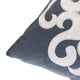 Dery Throw Pillow | Vintage Vine Accented Gray Velvet | 20" Square