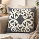 Dery Throw Pillow | Vintage Vine Accented Gray Velvet | 20" Square