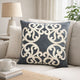 Dery Throw Pillow | Vintage Vine Accented Gray Velvet | 20" Square