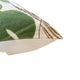 Lefy Accent Pillow | Green Autumn Leaf Design White Velvet | 20" Square