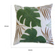 Lefy Accent Pillow | Green Autumn Leaf Design White Velvet | 20" Square
