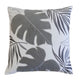 Lefy Accent Pillow | Gray Autumn Leaf Design on White Velvet | 20" Square