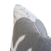 Lefy Accent Pillow | Gray Autumn Leaf Design on White Velvet | 20" Square