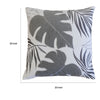 Lefy Accent Pillow | Gray Autumn Leaf Design on White Velvet | 20" Square