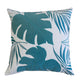Lefy Accent Pillow | Blue Autumn Leaf Design on White Velvet | 20" Square