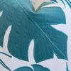 Lefy Accent Pillow | Blue Autumn Leaf Design on White Velvet | 20" Square