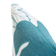 Lefy Accent Pillow | Blue Autumn Leaf Design on White Velvet | 20" Square