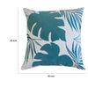 Lefy Accent Pillow | Blue Autumn Leaf Design on White Velvet | 20" Square