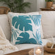 Lefy Accent Pillow | Blue Autumn Leaf Design on White Velvet | 20" Square