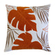 Lefy Accent Pillow | Orange Autumn Leaf Design on White Velvet | 20" Square