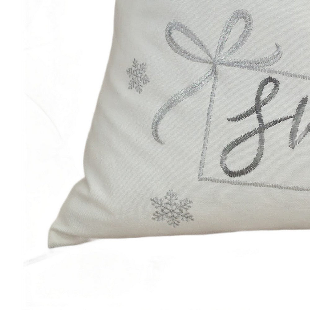 Christmas Throw Pillow | Let It Snow Green Knit Hat Design | 20" Square
