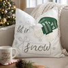 Christmas Throw Pillow | Let It Snow Green Knit Hat Design | 20" Square