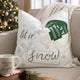 Christmas Throw Pillow | Let It Snow Green Knit Hat Design | 20" Square